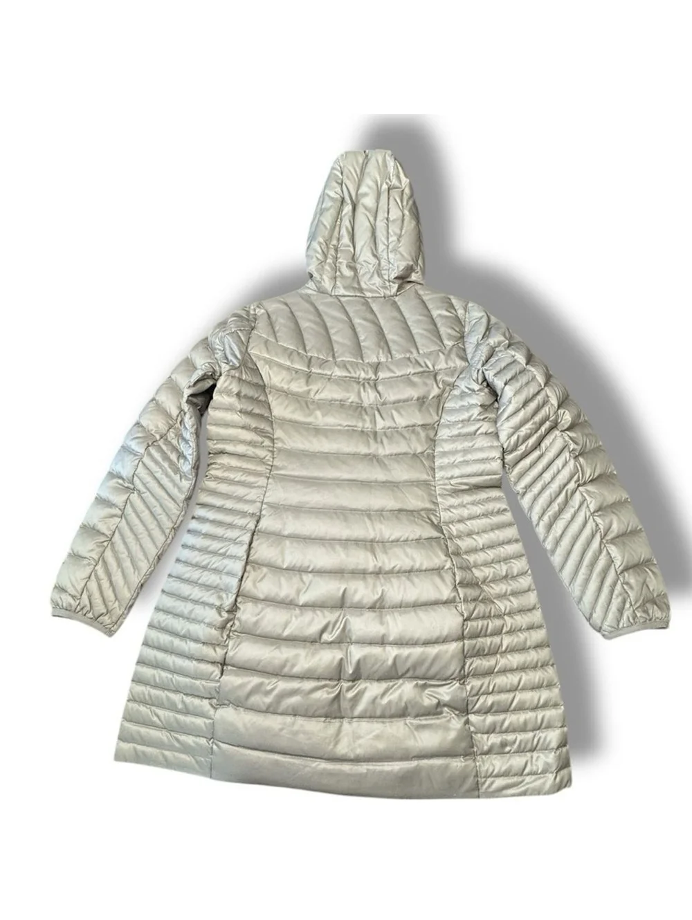 Eddie Bauer Champagne 80% Down Puffer Coat Preppy Quilted Winter Women’s Sz L